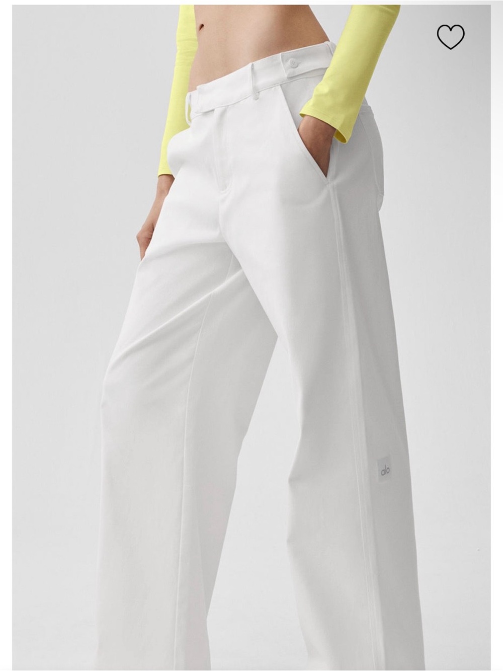 Alo Yoga Wide Leg Women's High Road Straight white pants